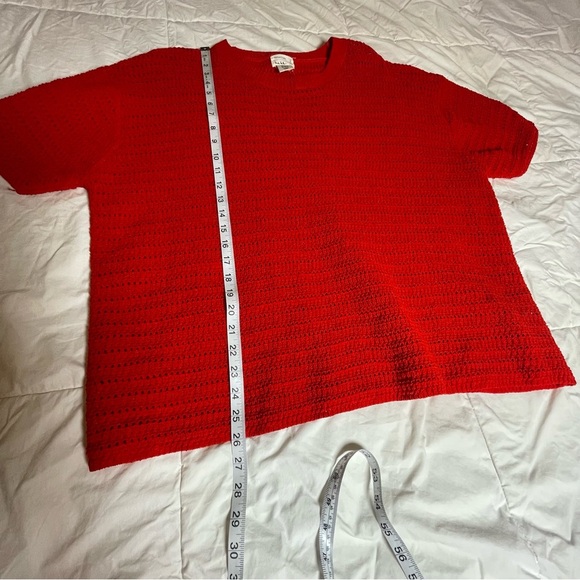 NWOT Nicole Miller Red Knit Short Sleeve Sweater Size 3XL - Picture 3 of 8